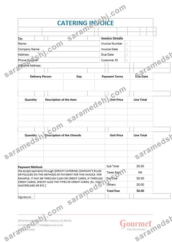 Catering Service Invoice Template